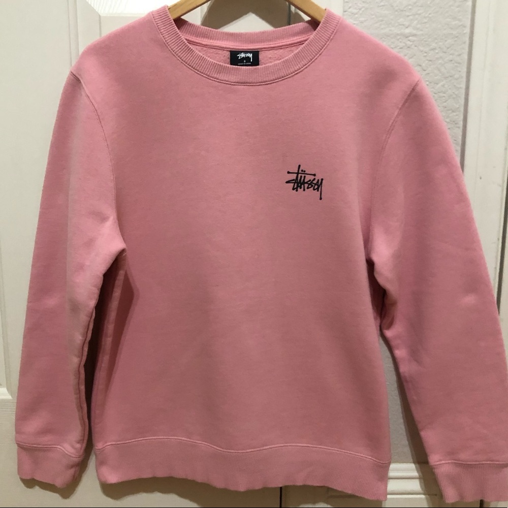 Stussy Crewneck Sweater in Pink